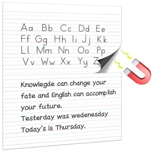 Jumbo Magnetic Handwriting Paper 21.5x17in Dry Erase Handwriting Lined Paper for Classroom Whiteboard Accessories Writing Chart Page Giant Magnet Notebook Poster Homeschool Supplies Teacher Must Have - style: Writing Line