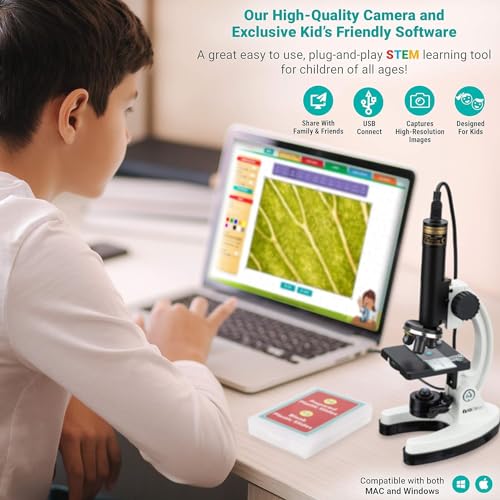 AmScope M40-PS25W Premium 85+ Piece Microscope, Color Camera