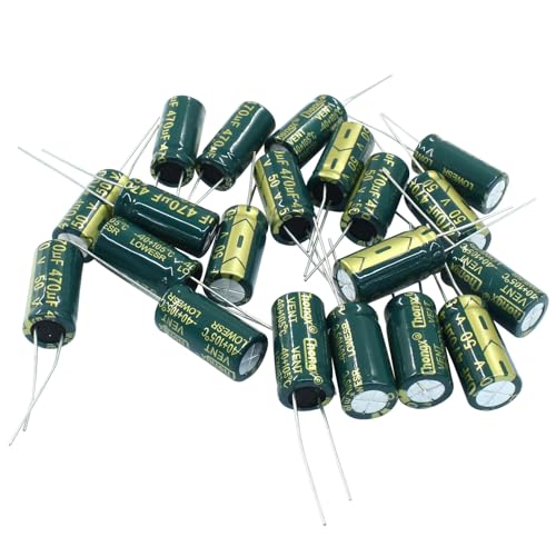 Hordion 20PCS 50V 470UF Electrolytic Capacitor, 0.39x0.79in High Frequency - style: 50V 470UF
