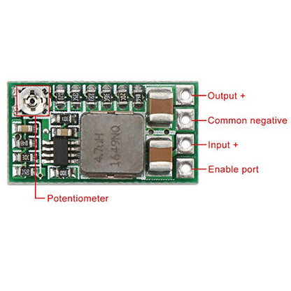 DROK 1.8V/2.5V/3.3V/12V/9V/5V Regulator Buck Converter Adjustable Pack of 5 - color: Green
