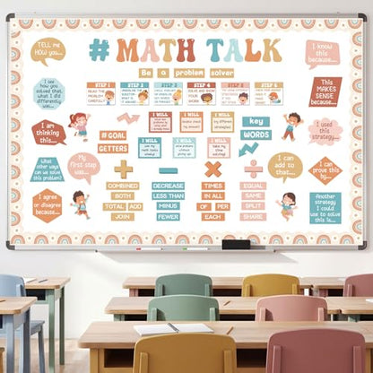 Pajean 85 Pcs Math Bulletin Board Set Retro Math Posters Classroom Decorations for Elementary Middle High School Mathematics Education Posters Teacher Supplies - style: Retro