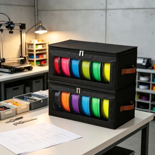 STARGAZ 3D Printer Filament Storage Box, 3D Filament Storage Rack (Black) - color: Black