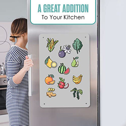 Magnetic Board, Magnet Board for Wall, Large Display Panel, Grey, 18 x 12” - color: Gray