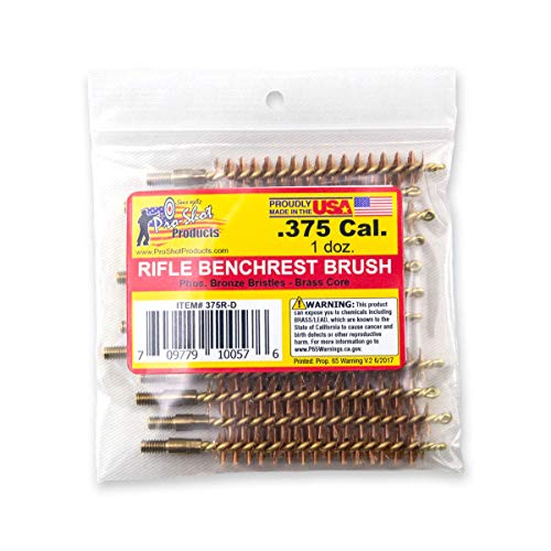 Pro-Shot Products .375 Cal. Rifle Bore Brush Dozen Pack - size: .375 CAL (Rifle)