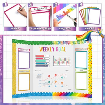 Fuyoooo 90 Pcs Science Fair Board Supplies, Glitter,Wave - style: Glitter,Wave