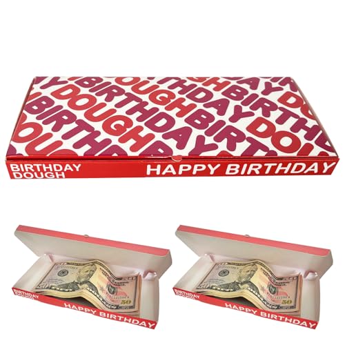 2 Pack Birthday Dough Gift Box – Funny Donut-Themed Money Holder for Cash, Gift Cards, Scratch-Offs – Gag Birthday Box for Teens, Men, Women – Foldable Treat Style - color: 2 Pack Dough
