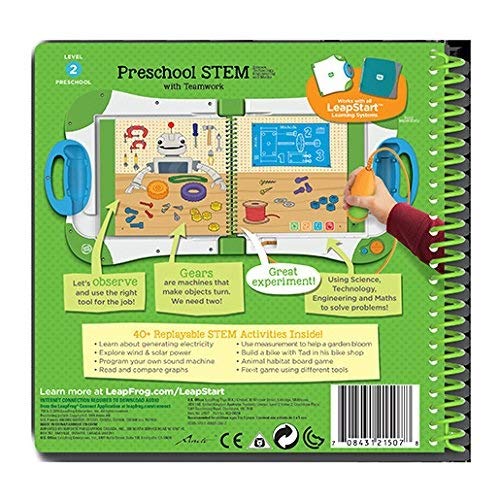LeapFrog LeapStart Pre-Kindergarten Activity Book: Pre-K STEM (Science, Technology, Engineering, Math) and Teamwork (Requires LeapStart System) - color: Pre-k Stem With Teamwork, size: Level 2, style: Non-3D