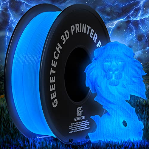 Geeetech Glow in The Dark PLA Filament 1.75mm Glow Blue1KG for Bambu AMS - color: 1kg Glow in Dark Blue