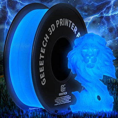 Geeetech Glow in The Dark PLA Filament 1.75mm Glow Blue1KG for Bambu AMS - color: 1kg Glow in Dark Blue