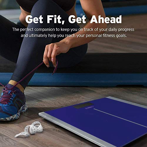 Etekcity Digital Electric Bathroom Scale for Body Weight, 400 lbs, Blue - color: Blue, size: 11.8 x 11.8 inches
