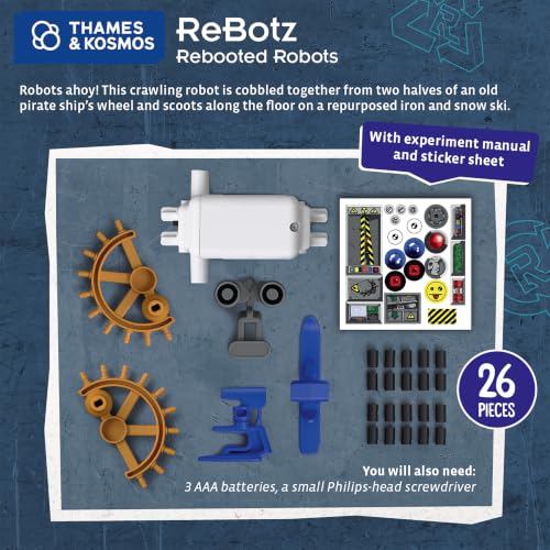 Thames & Kosmos ReBotz: Scootz – The Cranky Crawling Robot | Build a Wacky Motorized Robot! | Collect All 4 | Combine to Make New Robotic Creations | Great Stocking Stuffer, Easter Basket Goodie - style: Scootz - The Cranky Crawling Robot