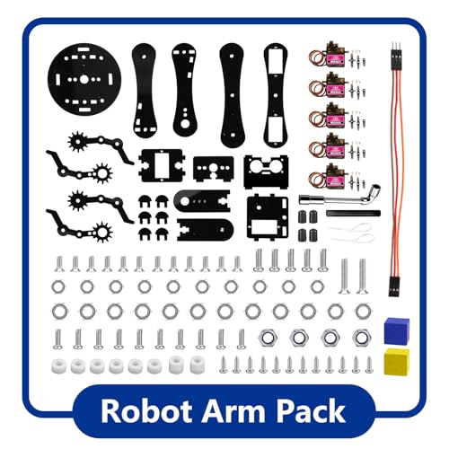 ACEBOTT Robot Arm Expansion Pack Smart Car Starter Kit, Robotics Kit for Kids Ages 8-12 12-16, STEM Toys Coding Robot Kit for Teens & Adults(QD007)