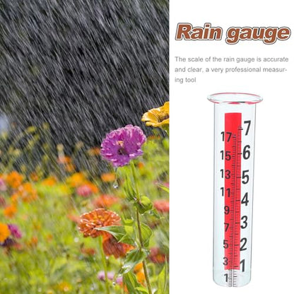 Rain Gauge Glass Replacement Tube, Clear Rain Measurement Device, 8" Water Conservation Tube for Outdoor Garden Yard Water Measurement