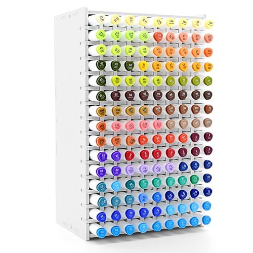 Marker Organizer, 135-Slot Marker Holder with Adjustable Dividers - size: 135 Holes