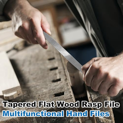 HARFINGTON 2pcs Wood Rasp File 11.8x200mm Tapered Flat Hand Rasp File