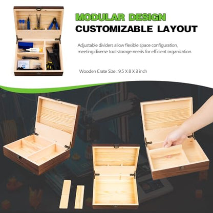3D Printing Tool Set with Wood Box – 3D Printer Tools Features a deburring Tool, Wire Cutter, Drill, and Scraper for Model cleanup, Surface Smoothing, and Precise Drilling. - style: 60PCS Professional Version