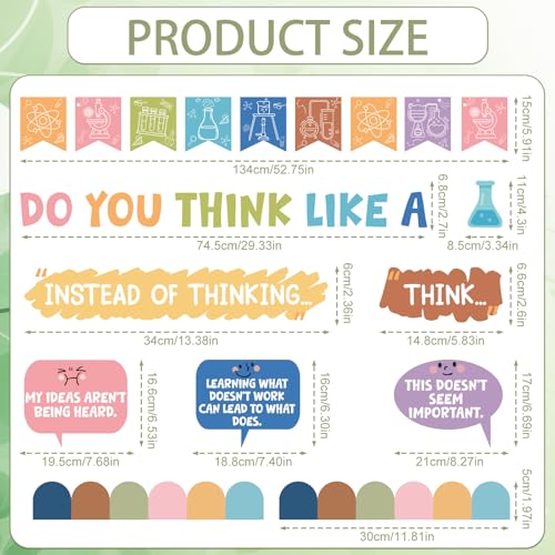 Science Bulletin Board Decorations - Science Decor for Classroom Back to School Paper Cutouts Bulletin Board Decor School Office Wall Decor Supplies - color: Science