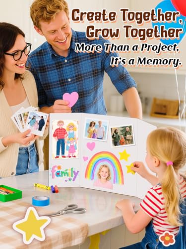 Cosweet 6 Pack Small Trifold White Poster Board 21" x 14" - size: 21x14in