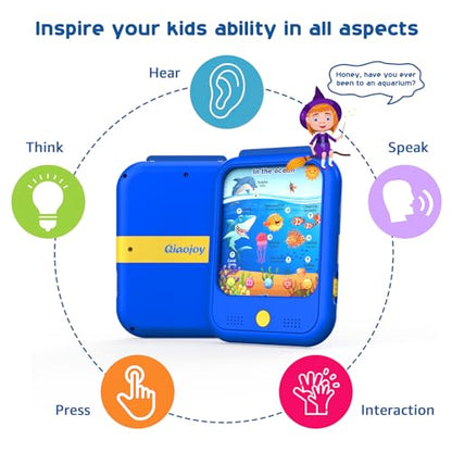 Qiaojoy Kids Learning Tablet Educational Learning Pad for Toddlers 2-5 - color: Blue