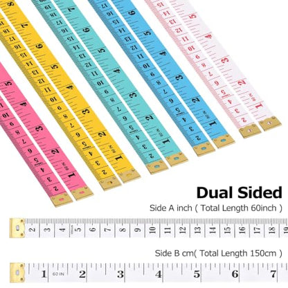 30Pcs Retractable Measuring Tapes Set, Body Fabric Sewing Measures Tape, 60 Inch, 1.5 Meter Waist Scales Rulers, 6 Color - color: 30pcs - colors