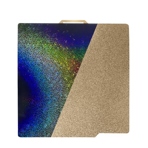 IdeaFormer-3D Rainbow PEY+Textured PEI Build Plate for Bambu Lab X2D/X1C/X1/X1E/A1/P1S/P1P/P2S, Double Sided PEY PEI Spring Steel Sheet 257x257mm for Bambulab 3D Printers