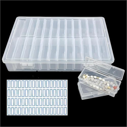 25-Piece Clear Assorted Plastic Box Set for Sticker Sorting