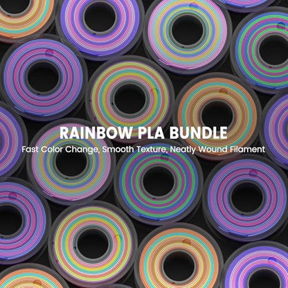 SUNLU PLA+ Silk Rainbow Filament 1.75mm, 8 Rainbow Color - color: Rainbow Colors