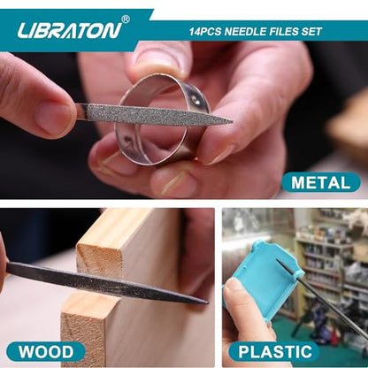 LIBRATON Needle File Set, Diamond Needle File Set, 14PCS Small File Set - style: Needle File-14PCS
