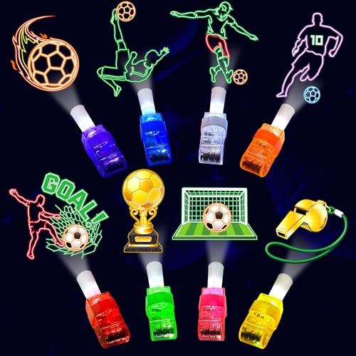 24 Pcs Soccer Themed Party Favors LED Finger Lights Toys for Kids Ages 3-12 - style: Soccer