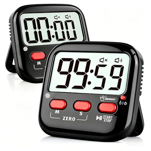 2 Pack Digital Timer for Kids Teacher Classroom Kitchen Office - color: Majestic Black