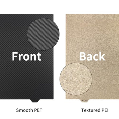 FYSETC Ender-7 Build Plate Upgrades - 280x280mm PET PEI Spring Steel Sheet - QID1 X-Plus 3 Smooth Textured Print Bed: Double sided Hotbed Cover with Magentic Base for Filament PLA PETG 3D Printer Part