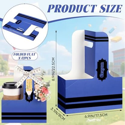Reallnaive 12 Set Back to School Gifts 2 Cup Drink Carrier,Crayon - style: Crayon