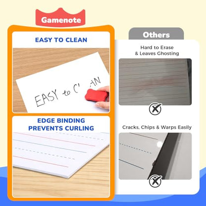 GAMENOTE 24 Pack Magnetic Dry Erase Lap Boards, Lined and Blank, 9 x 12 in