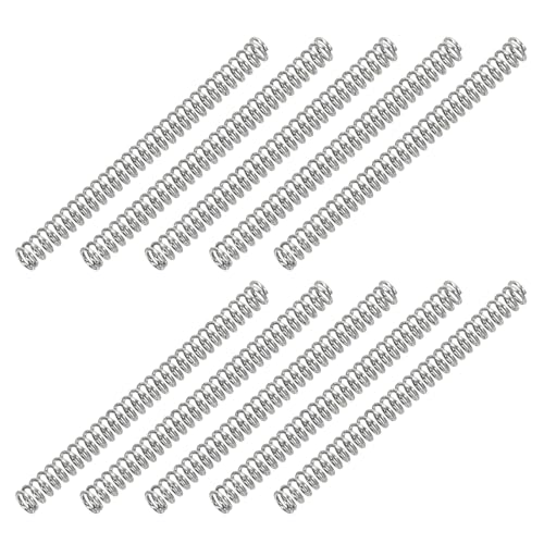 PATIKIL Compression Spring, 0.3mm Wire Dia x 2mm OD x 25mm L, 10 Pcs 304 Stainless Steel Mechanical Extension Small Springs Pen Springs Assortment Kit for Shop and Home Repairs - size: 0.3x2x25mm