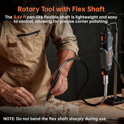 Katerk Flex Shaft Rotary Tool, 155Pcs Accessories Corded Rotary Tools Kit