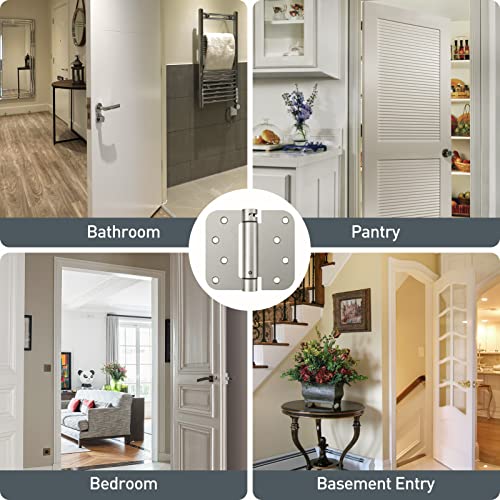 HOSOM 3 Pack Self Closing Door Hinges 4 Inch Spring Hinges, Brushed Nickel - color: Brushed Nickel-5/8'', size: 4" 3 Pack