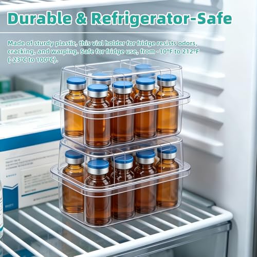 2-Pack 3mL Vial Storage Case, 10-Slot Insulin & GLP-1 Organizer - size: 3ml 10-slot 2pcs