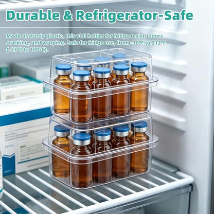 2-Pack 3mL Vial Storage Case, 10-Slot Insulin & GLP-1 Organizer - size: 3ml 10-slot 2pcs