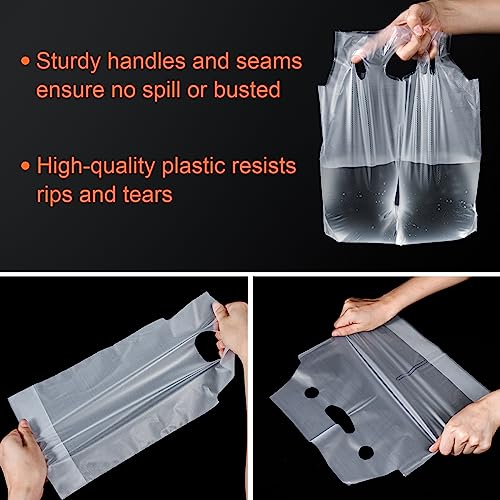 Elyfree Drink Carrier for Delivery, Clear Cup Carrier with Handle for Drink Cups/Coffee/Tea/Juice, Plastic Bags for Drinks, Portable Take Out Bags for Coffee Shop/Restaurant/Bar (2 cup, 100 Pack) - color: 2 cup, 100 Pack