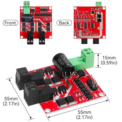 DC Motor Driver - L298 Dual H Bridge Motor Controller DC 6.5V-27V 7A Motor Regulator Board PWM Forward/Reverse/Brake 12V 24V Electric Motor Control Module Industrial 160W with Optocoupler Isolation