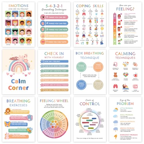 KIDS KING 12 Learning Posters - Mental Health (10"x14") - color: Mental Health