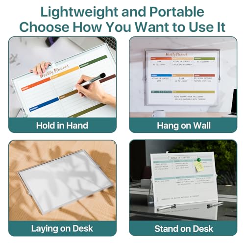 Marsrock Weekly Calendar Whiteboard with Stand, Dry Erase Magnetic 16"x12" - color: Green, size: 16"x12"