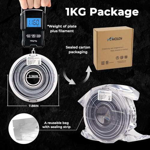 AMOLEN Rock PLA Filament 1.75mm, Dual Color Marble PLA 3D Printer Filament 1kg Spool (2.2lbs), 3D Printing Filament Dimensional Accuracy +/- 0.02 mm, Fit Most FDM Printer (sedimentary Rock) - color: Sedimentary Rock