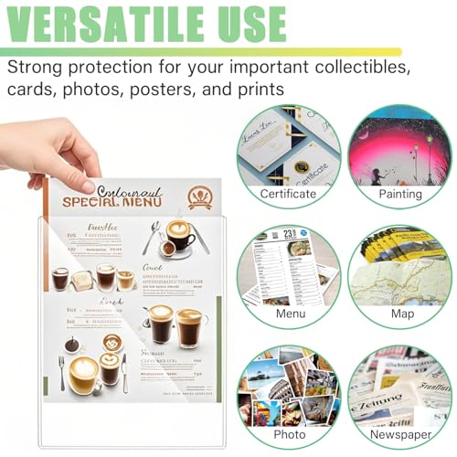 25PCS 6" x 9" Clear Rigid Card Sleeves – Waterproof Hard Plastic Protectors for Postcards, Prints, Photos, Trading & Sports Cards – Top Load Jumbo Sheet Holders - size: 6" x 9"