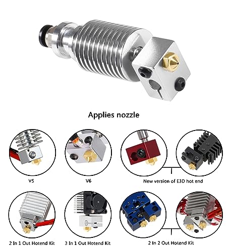 Aokin 8 Pcs 0.4mm Extruder Nozzles 3D Printer Brass Nozzles for E3D V5 V6 1.75mm Filament 3D Printer - color: 0.4mm