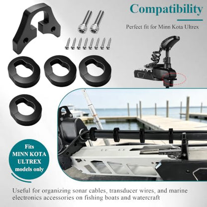 Cable Bracket/Organizer Clip w/Spacers & Screws Compatible with Minn Kota - color: Combo 2