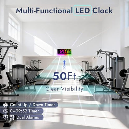 16.5" Large Digital Wall Clock for Classroom, Sync Screen RGB Backlight
