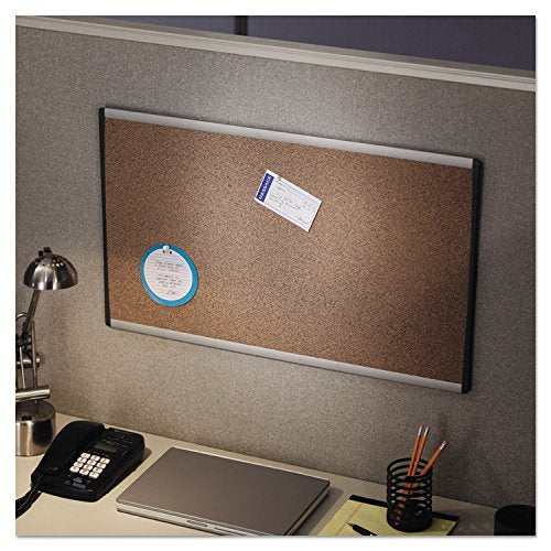 Quartet Bulletin Board, 30" x 18", Corkboard, Cubicle, Arc, Aluminum Frame (ARCB3018) - size: 30"W x 18"H, style: Cork