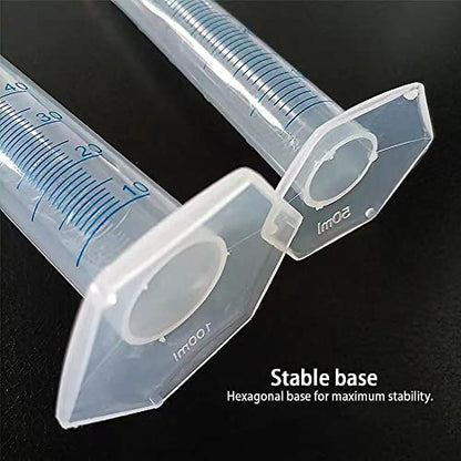 100ml Plastic Measuring Graduated Cylinder, Polypropylene Plastic, 2-Sided Marking, Ideal for Science, School and Home Lab, HUAOU, Pack of 1 - size: 100ml