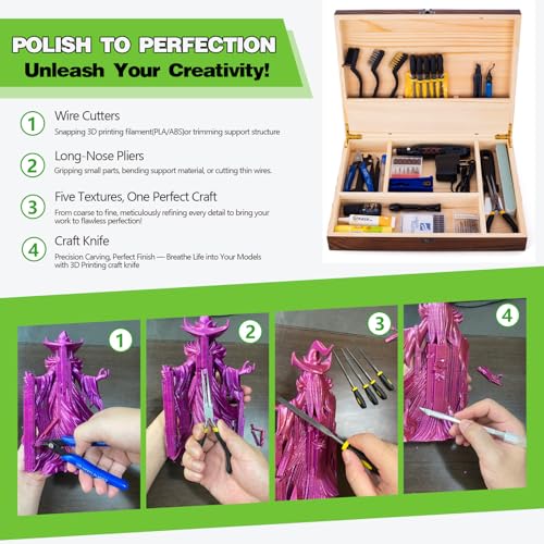 3D Printing Tool Kit with Deburring Removing Scrapers Tools for Bambu Lab - style: Wooden crate - Master 3D